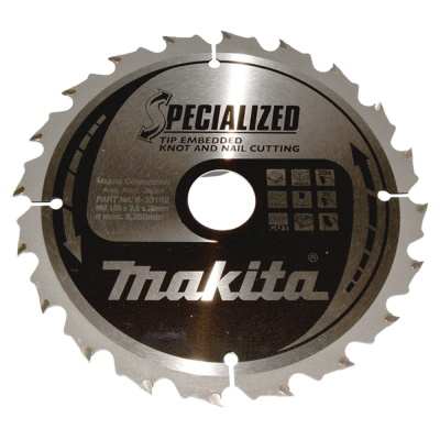 Makita B-33102 Körfűrészlap 185x30mm Z20 szeges és csomós fához