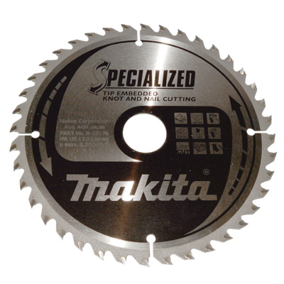 Makita B-33174 Körfűrészlap 185x30mm Z40 szeges és csomós fához