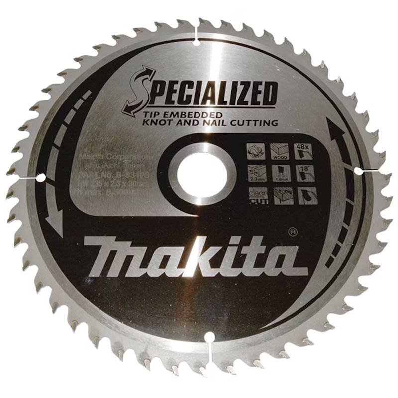 Makita B-33196 Körfűrészlap 235x30 Z48 szeges, csomós fa vágására