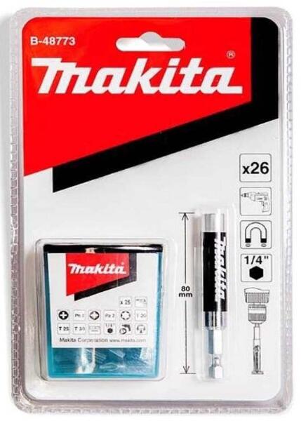 Makita B-48773 Bitkészlet+bittartóval 26db-os (PZ2,PH2,T20,T25,T30)