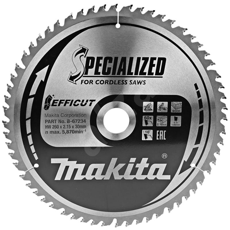 Makita B-67234 Körfűrészlap 260x30mm Z60 fára EFFICUT