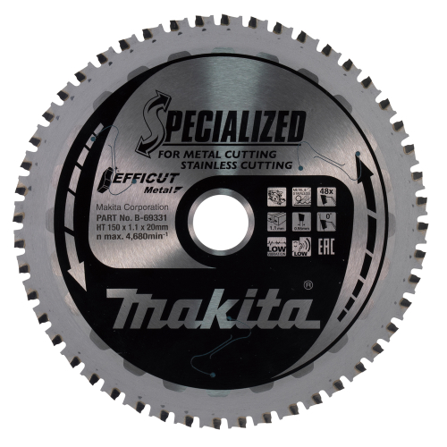 Makita B-69331 Körfűrészlap 150x20mm Z48 fémre 1,1/0,95 0° EFFICUT