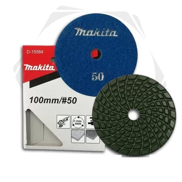 Makita D-15584 Tépőzáras gyémánt kőpolírozó tárcsa 100mm P50 kék