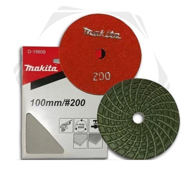 Makita D-15609 Tépőzáras gyémánt kőpolírozó tárcsa 100mm P200 narancs