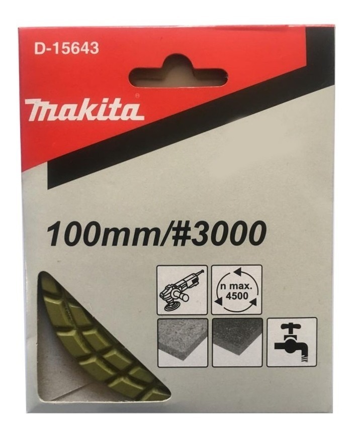Makita D-15643 Tépőzáras gyémánt kőpolírozó tárcsa 100mm P300 barna