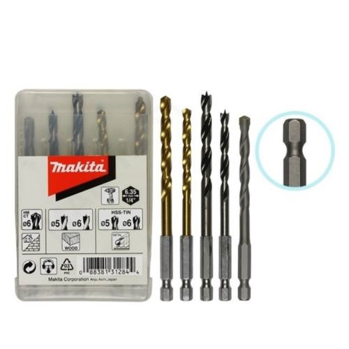 Makita D-23759 Hatszög befogású fúrókészlet fa, fém, kőzet 5-6mm 5db-os