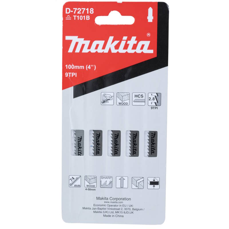 Makita D-72718 Dekopírfűrészlap FA, befejező, TPI:9, L:100 mm 5db/csom