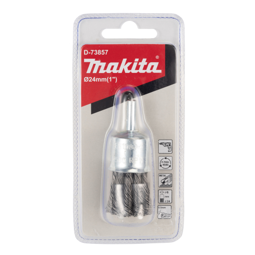 Csapos ecsetkefe -csavart 24x6mm hengeres szárral