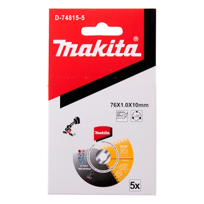 Makita D-74815-5 Vágótárcsa 76 x 10 mm Inox vágására 5 db. WA60T