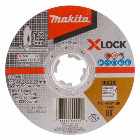 Makita E-00387 Vágókorong 115 x 1.2 mm A60T INOX X-LOCK