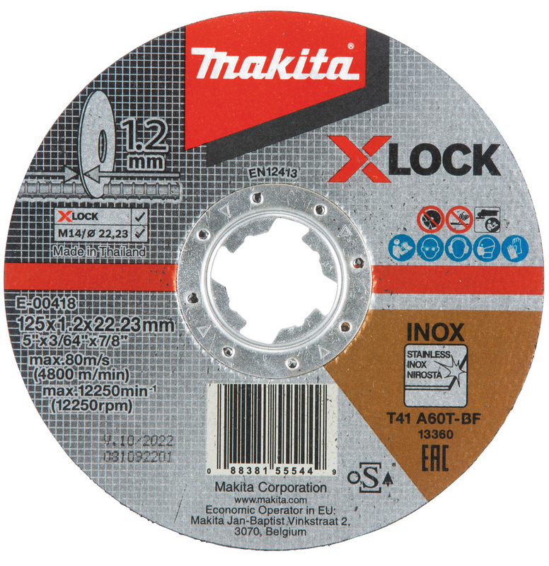 Makita E-00418 Vágótárcsa 125 x 1,2 mm Inox A60T