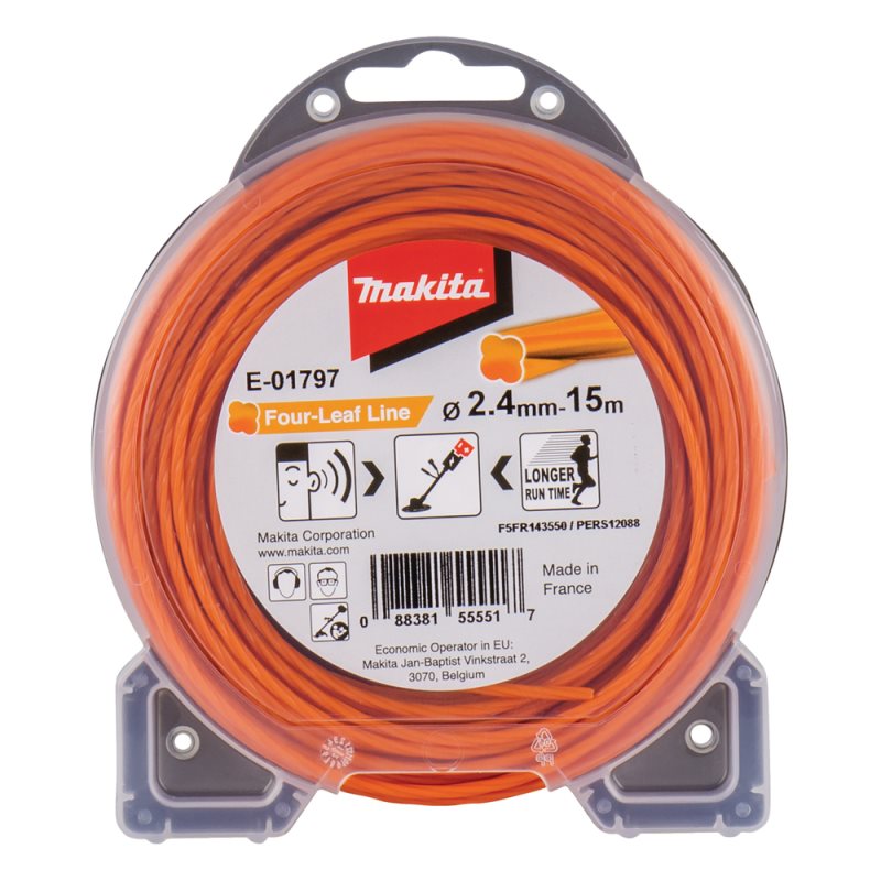 Makita E-01797 Damil négylevelű narancs 2.4mm 15m
