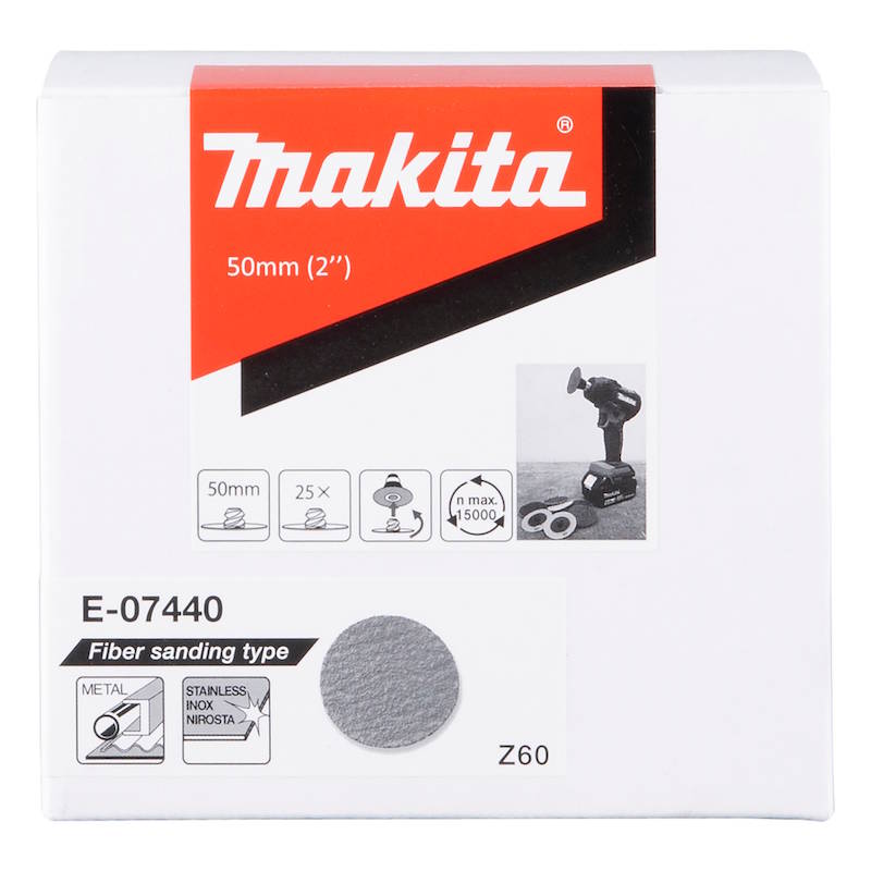 Makita E-07440 Tépőzáras csiszoló 50mm átmérő cirkónium-dioxid P60