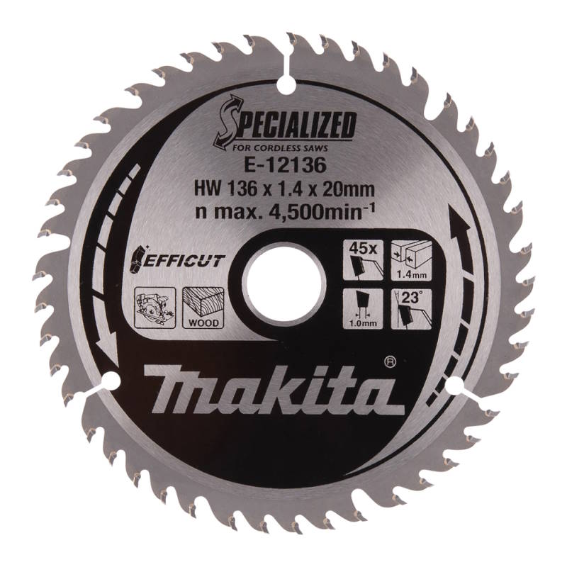 Makita E-12136 Körfűrészlap 136x20mm Z45 Fára EFFICUT akkus gépekre