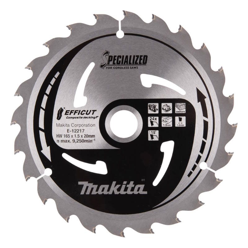Makita E-12217 Körfűrészlap 165x20mm Z24 Kompozit anyagokhoz