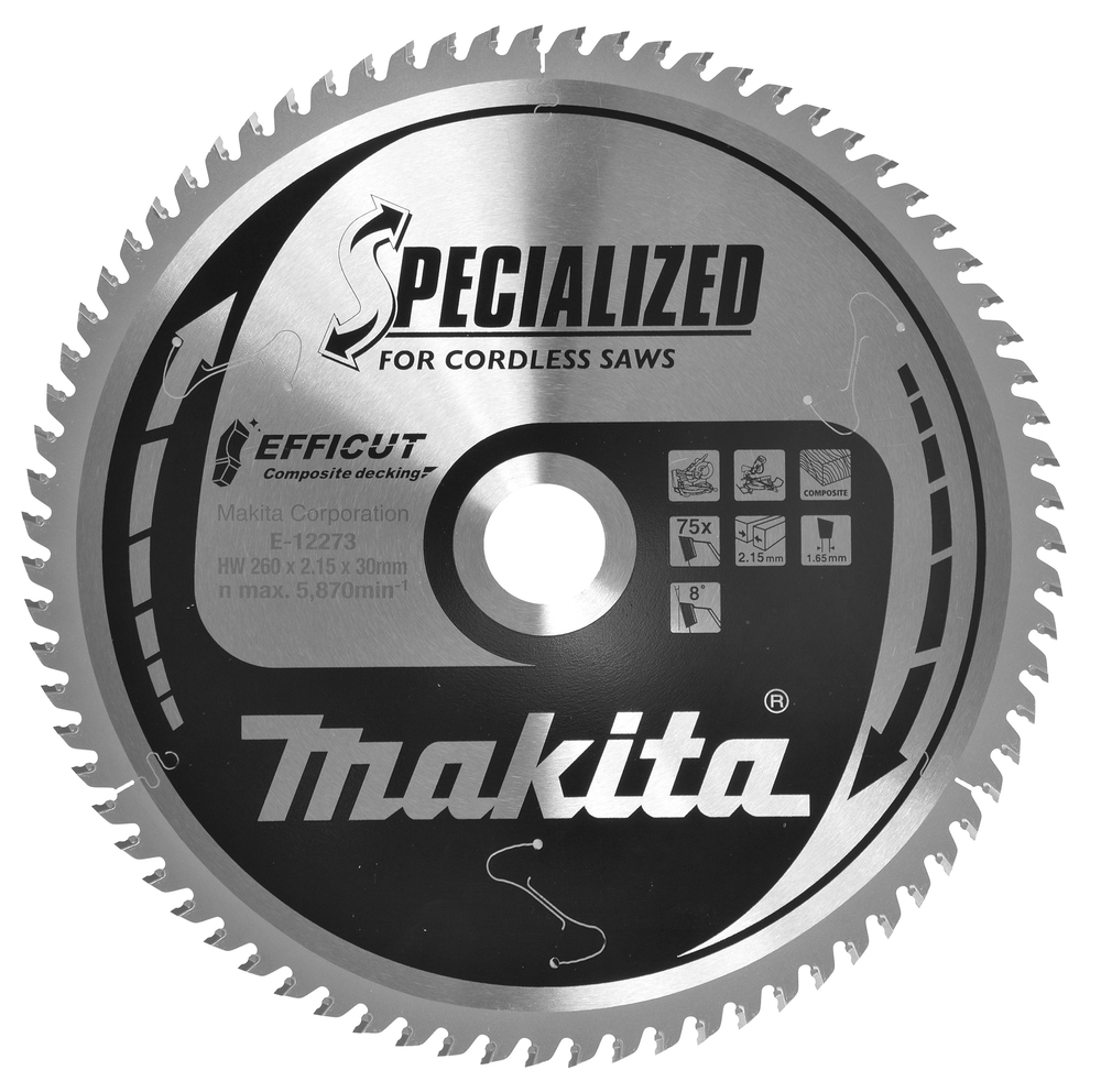 Makita E-12273 Körfűrészlap 260x30mm Z75 Kompozit anyagokhoz