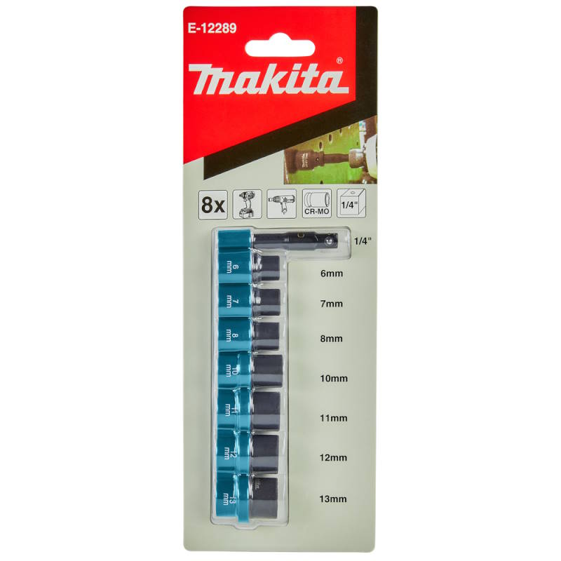 Makita E-12289 Dugókulcskészlet 1/2" CR-MO gépi 8db-os
