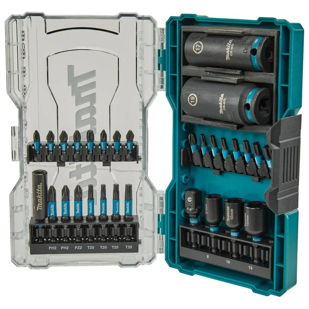 Makita E-22903 Bit és dugókulcs készlet 1/4" 30db IMPACT BLACK