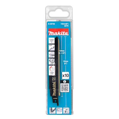 Makita E-29739 Orrfűrészlap fémhez, vascsövek vágásához 5-100mm 152mm 10 db