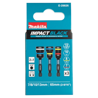 Makita E-29826 Makita Impact Black 3 részes, mágneses, 2 az 1-ben kombinált dugókulcs-készlet