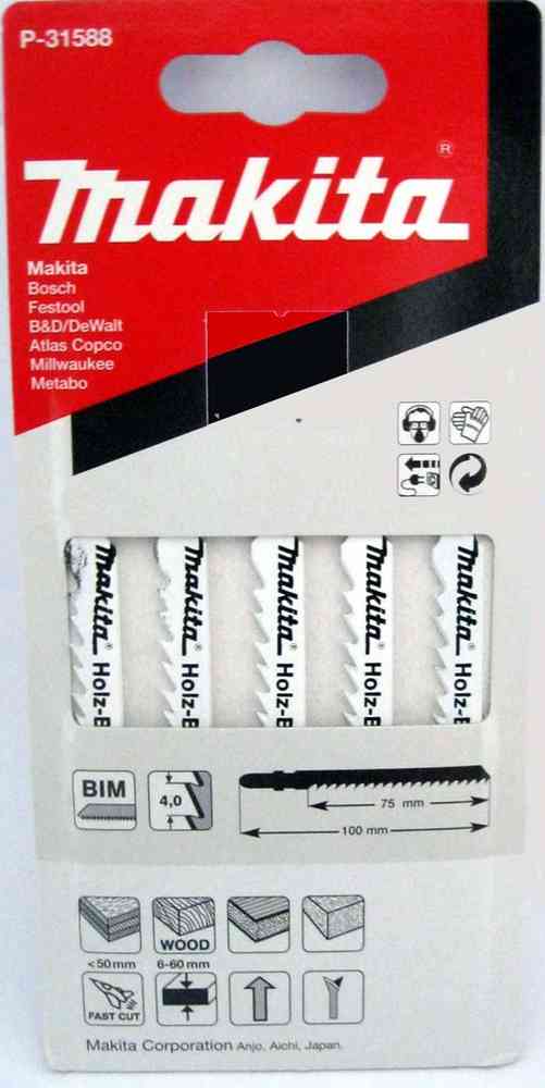 Makita P-31588 Dekopírfűrészlap fára L100mm Z6 5db