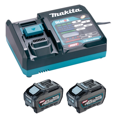 Makita PSKGRT2 XGT Akku-szett 2x 40V 5.0Ah BL4050F akku + DC40RA töltő