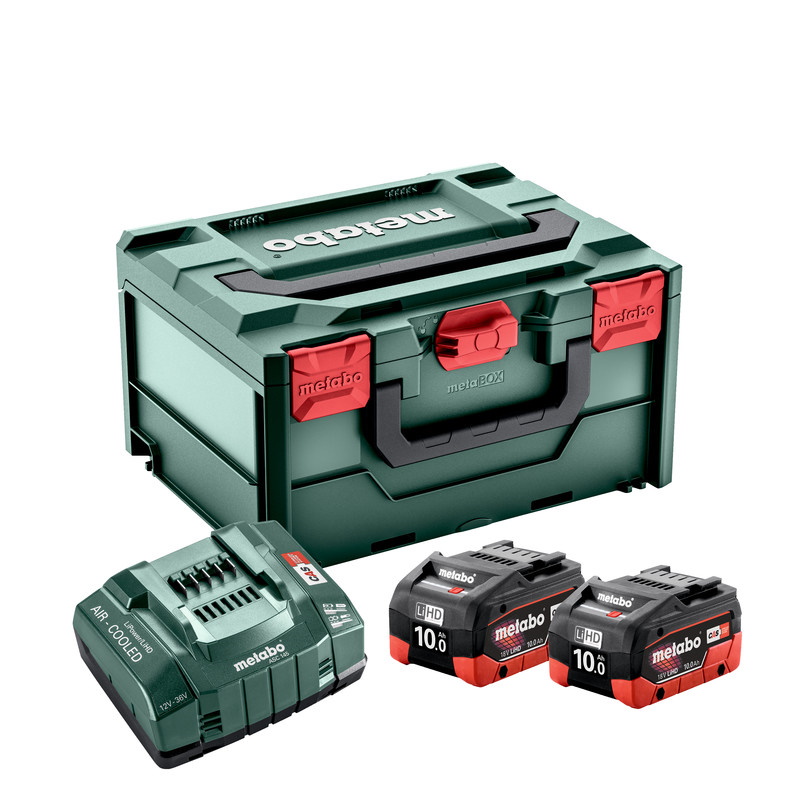 Metabo 685142000 Akku készlet 2x18V 10Ah LiHD+ töltő ASC145 +metaBOX