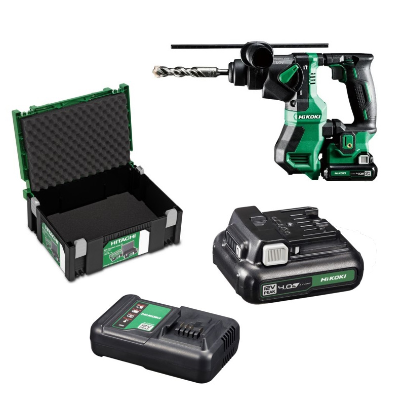 Hikoki DH12DDWHZ Akkus fúrókalapács SDS+ 1,1J 12V 2x4.0Ah Li-Ion akkuval