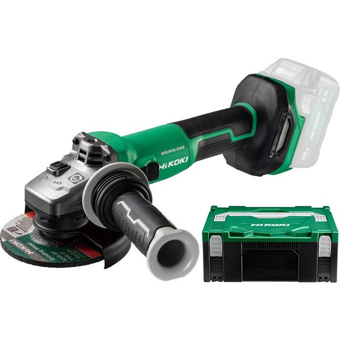 Hikoki G1813DEW2Z Akkus sarokcsiszoló 125mm 18V akku és töltő nélkül HITBOX kofferben
