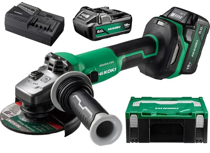 Hikoki G1813DVEWQZ Akkus sarokcsiszoló 125mm 18V 2x5Ah akkuval HITBOX-ban