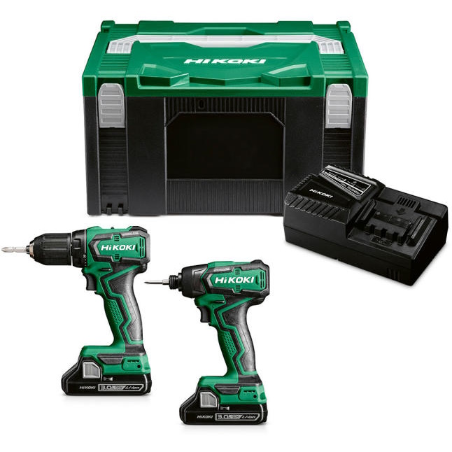 Hikoki KC18DD-DV-3AH Akkus gépcsomag DV18DD+WH18DD 18V Li-Ion 2x18V 3Ah akkuval HITBOX kofferben