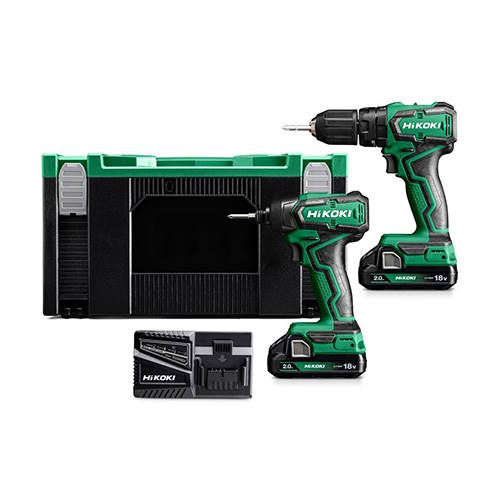 Hikoki KC18DDWGZ Akkus gépcsomag DV18DD+WH18DD 18V Li-Ion 2x18V 2Ah akkuval HITBOX kofferben