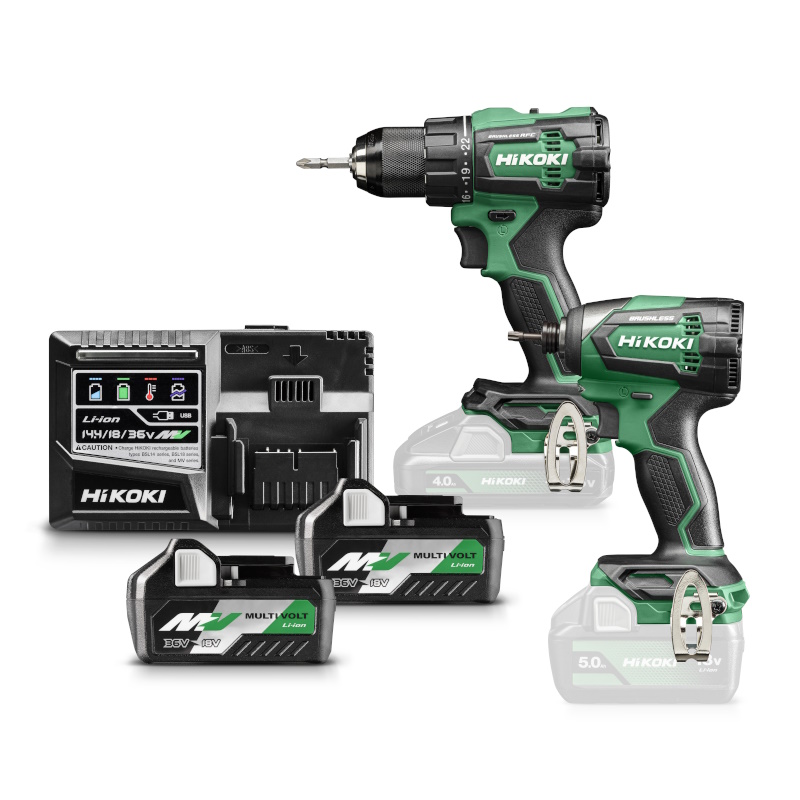 Hikoki KC18DEWAZ Akkus gépcsomag 18V Li-Ion 2x36V 2,5Ah akkuval HIBOX kofferben