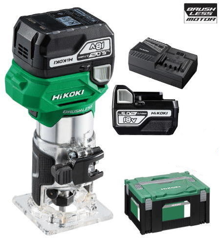 Hikoki M1808DAWPZ Akkumulátoros élmaró 18V 2x5,0Ah akkuval Hitboxban