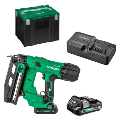 Hikoki NT1865DSAWXZ Akkus tűszegező 18V  Gauge légrugós 2x2,0Ah-s akku és töltő Hitboxban