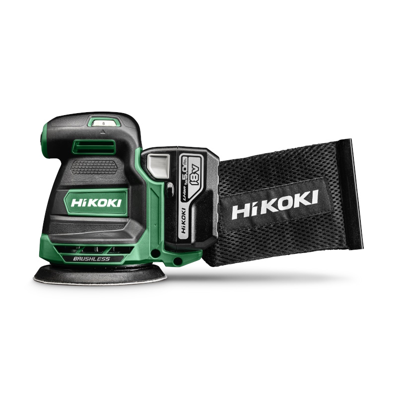 Hikoki SV1813DAWPZ Akkus excentercsiszoló 18V 125mm 2x5,0Ah akkuval Hitboxban