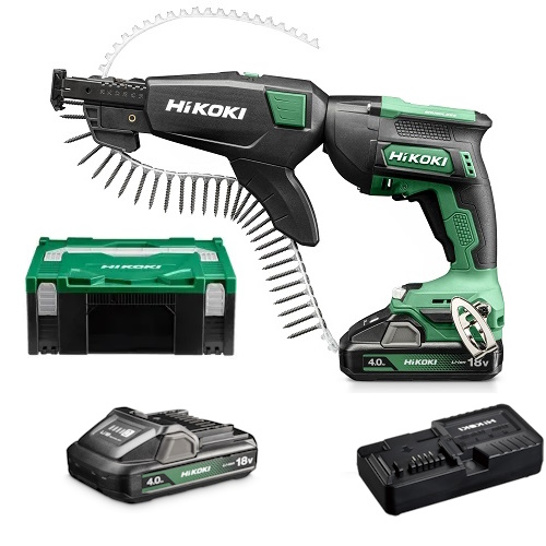 Hikoki W18DBWCZ Akkus gipszkarton csavarbehajtó+adaper 18V 2 x 4Ah akku  HITBOX kofferben