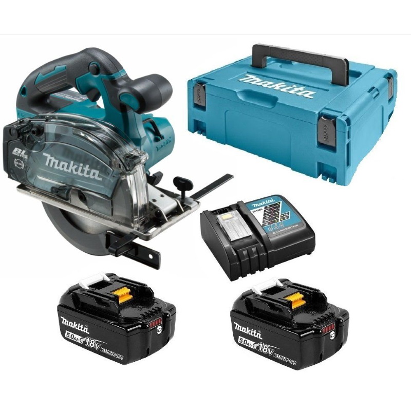 Makita DCS553RTJ Akkus fémvágó körfűrész 18V 2x5.0Ah Li-Ion akkuval MAKPAC kofferben