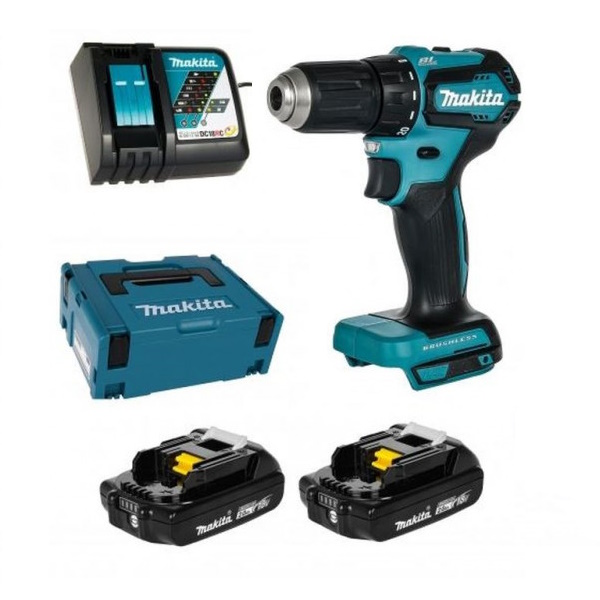 Makita DDF483RAJ Akkus fúró-csavarbehajtó 18V 40Nm 2x2.0Ah-s akkuval MakPac kofferben