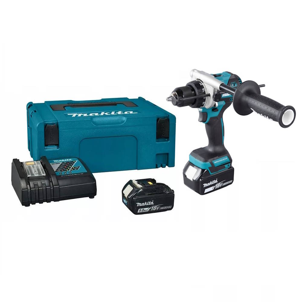 Makita DHP492RTJ Akkus ütvefúró-csavarbehajtó 130Nm 18V LXT akku 2x5,0Ah és töltő