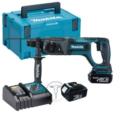 Makita DHR241RTJ Akkus fúró-vésőkalapács 1,9J 18V 2x5.0Ah Li-Ion akkuval MAKPAC kofferben