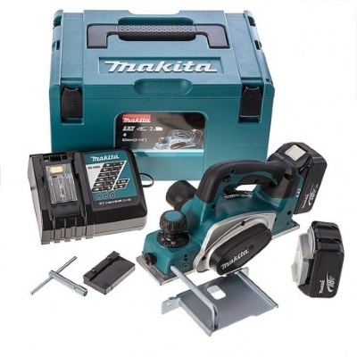 Makita DKP180RTJ Akkus gyalu 18V 2x5.0Ah Li-Ion akkuval MAKPAC kofferben