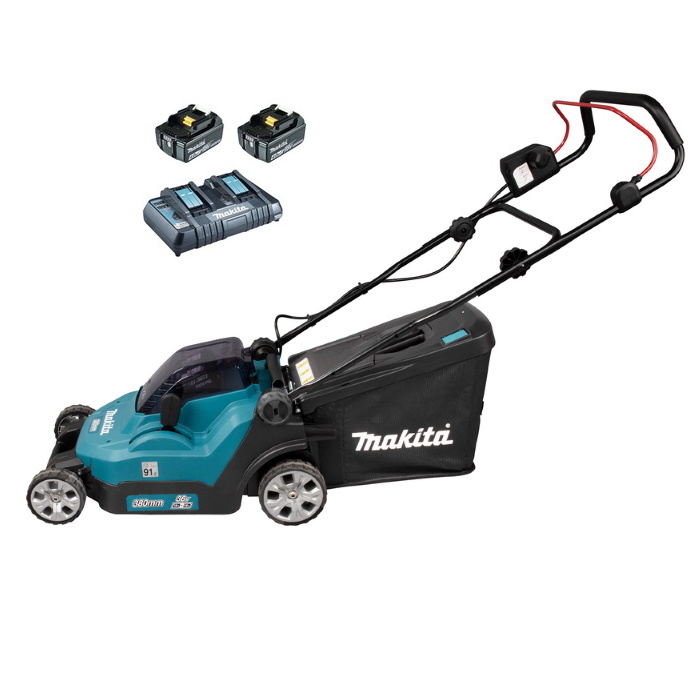 Makita DLM382CM2 Akkus fűnyíró 2x18V 4.0Ah Li-Ion akkuval