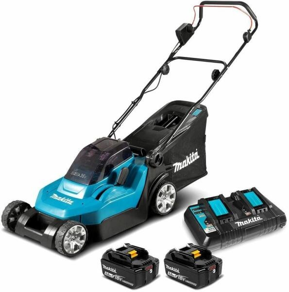 Makita DLM382PG2 Akkus fűnyíró 38cm 2x18V 6.0Ah akkuval dupla töltővel