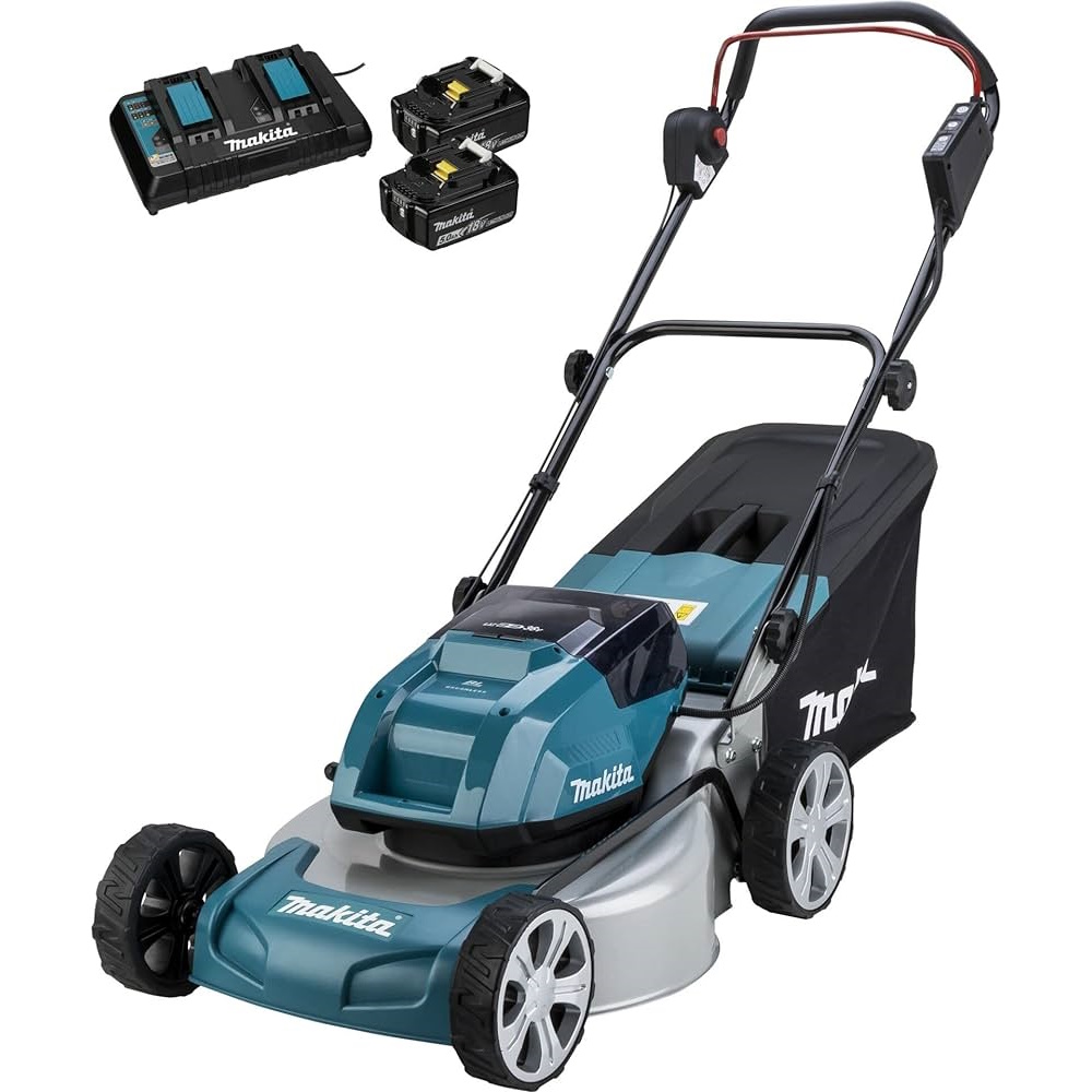 Makita DLM463PT2 Akkus fűnyíró 46cm vágásszélesség 2x18V 5,0Ah Li-Ion akkuval