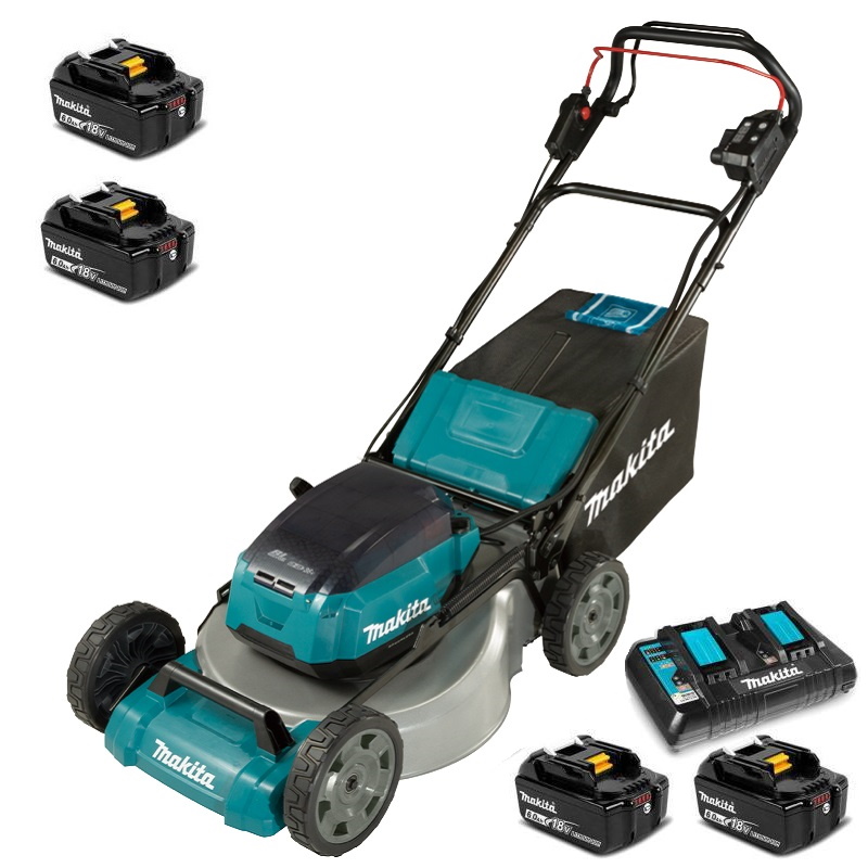 Makita DLM536PG4 Akkus önjáró fűnyíró 2sebesség 53cm vágásszélesség 4x18V LXT 6,0Ah akkuval