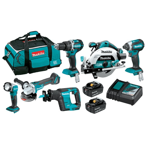 Makita DLX6092T Akkus gépcsomag 18V 2x5,0 Ah Li-Ion akkuval vászontáskában