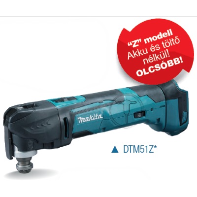 Makita DTM51Z Akkus multifunkciós gép akku és töltő nélkül