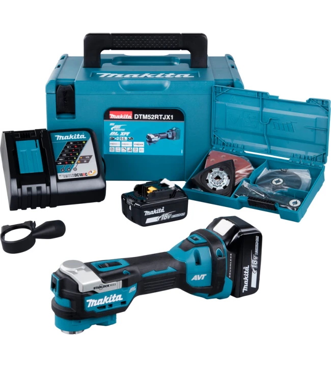 Makita DTM52RTJX1 Akkus multifunkciós gép 18V 2x5.0Ah Li-Ion akkukkal MakPacben + tartozékok