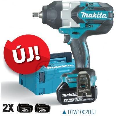 Makita DTW1002RTJ Akkus ütvecsavarozó 2x5.0Ah Li-Ion akkuval MAKPAC kofferben